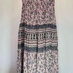CHAPS Boho Dainty Floral and Paisley Tiered Cotton Sundress with Smocked Back Photo 6