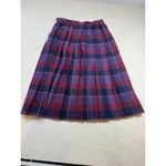 Oscar de la Renta Vintage Plaid Wool Pleated Midi Skirt - Size 13 14 Photo 7