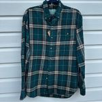 Plaid Shirt with Mickey Mouse Starry Night Design Green Size L Photo 10