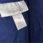 Dress Barn Vintage Size 14 Navy Dress Babydoll Floral Embroidered Dark Cottage Photo 6