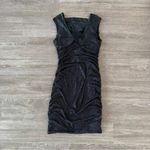 Sweet Storm  Sparkly Black Ruched Cowl Neck Bodycon Y2K Party Dress, Size Large Photo 1