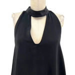 Amanda Uprichard Mini Dress Sleeveless Choker Neck Keyhole Silk Black Size Large Photo 1