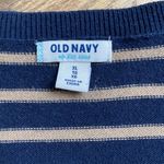 Old Navy Navy and Tan Striped Long Sleeve Dress Photo 1