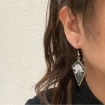 Vintage Mexican Silver Mother of Pearl Inlay Diamond Photo 2