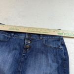 LEI Ashley Ultra Low Rise Embellished Pocket Denim Mini Skirt Size 9 Blue Photo 2
