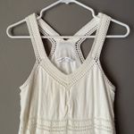 Athleta White Shift Dress Size M Sleeveless Crochet Racerback Knee Length Lined Photo 1