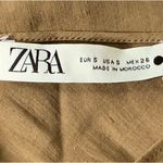 ZARA Long Sleeve Kaki Linen Blouse Size S Photo 8