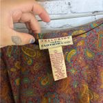 Vintage Red Teal Paisley Paneled Beaded Fringe Mini Skirt Blue Size 2 Photo 3