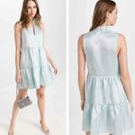 Amanda Uprichard  Connolly Ice Blue Shimmer Tiered Mini Dress - Sz S 🧡🎀 Photo 2