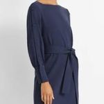 Club Monaco Button Sleeve Dress Robe in Navy/ Bleu Marine Size 2, New w/Tag $269 Photo 2