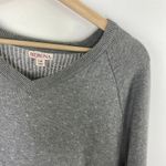 Merona Grey V-Neck Long Sleeve Wool Blend Sweater Women's Size Large L Photo 2