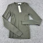 NWT REMAIN Birger Christensen Long Sleeve Ribbed Open Back Top Military Olive Photo 0
