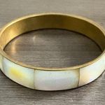 Brass Mother of Pearl Bangle Bracelet White Photo 0