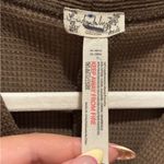 Free People  Taupe Waffle Knit Top Photo 3