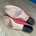 Salvatore Ferragamo  Red Suede Bow Ballet Pumps Block Kitten Heel Women’s Size 8 Photo 6