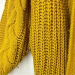 Moon & Madison Cable Knit Cardigan Womans Size XS Mustard Yellow Photo 3