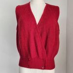 American Vintage Vintage Red V-Neckline Sleeveless Knit Wrap Top M Photo 0