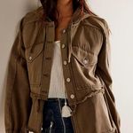 We The Free x Free People Reese Layered Military Utility Cargo Denim Jacket | M Photo 1