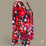 LuLaRoe Eliza Hoodie Sweatshirt Women’s Small Red Black White Floral Long Sleeve Photo 2