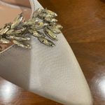 Silver Satin Evening Heels with Rhinestones Size 9.5 Photo 2