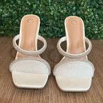 Journee Collection Reena White Rhinestone Heels Size 9 β Bridal Dressy Mule NEW Photo 9