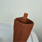 Joie  Revolve Neely Sock Ribbed Ankle Booties Sz 8.5 Chestnut Brown Block Heel Photo 14