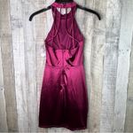 Crystal Doll Crystal Dolls Sz 3 Jr Burgundy Lined Sleeveless Halter Short Party Dress… Photo 2
