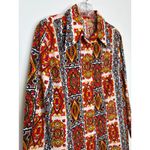 American Vintage Vintage 1970s Bold Print Cotton dagger collar Shirt Boho Mod Festival medium Photo 4