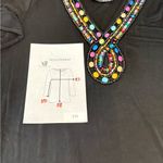 Slinky Brand Black Tunic with Jeweled V-Neck Photo 2