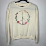 Fifth Sun Floral Peace Sign Crew Neck Sweatshirt S Medium Photo 0