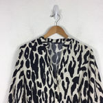 ZARA  Animal Print Long Sleeve Aline Button Mini Shirt Dress XS Photo 4