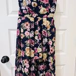 Derek Heart Navy Pink and Yellow Sleeveless Split Maxi Romper Dress Photo 4