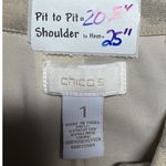 Chico's  Leopard Print Jacket Metallic Tan Ruched 3/4 Sleeve Size 1 Photo 1