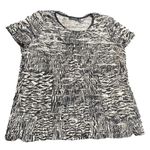Notations  Black White Zebra Print Tiered Ruffle Short Sleeve T-Shirt Top M Y2K Photo 0