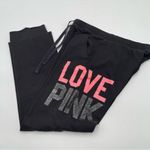 Victoria's Secret Y2K  LOVE PINK Boyfriend Sweatpants Black XS Casual Wide Leg Photo 3