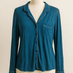 Victoria's Secret Victoria’s Secret Teal Modal Button-Up Pajama Top S Photo 0