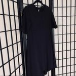 BCBGMAXAZRIA BCBGMaxAzaria Straight Shift Short Sleeve Knee Length Aisha Dress Black X-Small Photo 5