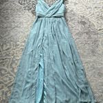 Dessy Collection Vivian Diamond 2894 Lux Chiffon Bridesmaid Dress Sage Green Size undefined Photo 3