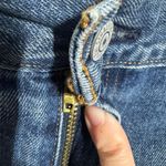 Levi's Super Low Micro Mini Skirt 90s Y2K Women 32 Blue Med Wash Cotton Raw Hem Photo 2