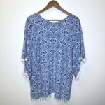 La Blanca  Tassel Trim Kimono Swim Cover Up Capri‎ Blue OS Photo 4