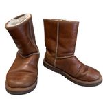 UGG  Womens Brown Leather Fur Lined Mid Calf Boots Size 8 SKU 7594 Photo 0