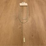 Nine West NWT Triple Layer Necklace Silver 3 Chains with Rhinestone Charm Photo 10