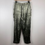 Anthropologie ETT:TWA Pants Women's Small Green Crushed Velvet Cropped Boho Chic Photo 1