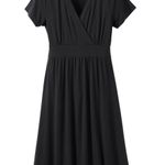 L.L. Bean Black Empire Waist Midi Dress Size M Photo 0