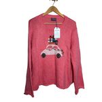 Wooden Ships NWT “Merry Everything” Chunky Knit Holiday Crewneck Sweater Sz M/L Photo 2