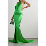 Retrofete Satin Crystal Margot Gown in Green XSmall New. Long Maxi Dress Size XS Photo 15