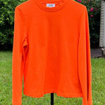 COS  Bell Sleeve Organic Cotton Jersey Long Sleeve Top in Orange Size XS Photo 0