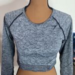 Gymshark hyper-amplify seamless long sleeve crop top in black marl size L Photo 5