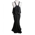 Jay Godfrey Jay By  Black Flutter Chiffon Overlay Cold Shoulder Naomi Gown Dress Photo 5