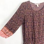 Forever 21 Boho Long Sleeve Floral Low Waist Dress Size XS Photo 4
